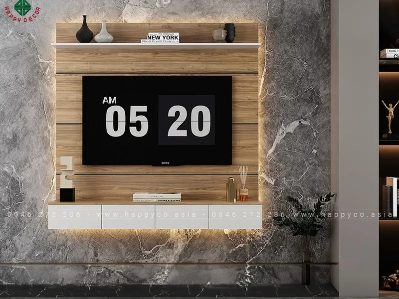 Mẫu kệ tivi treo tường KT6813