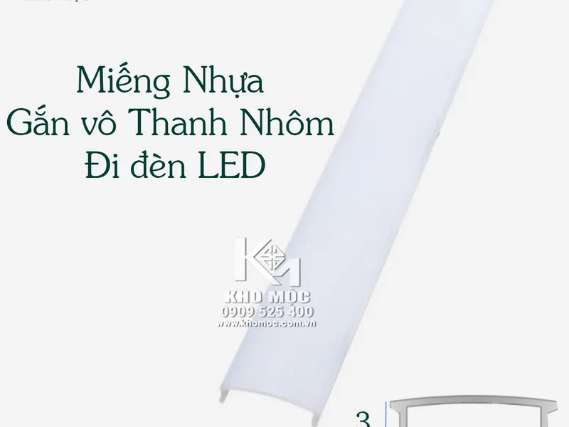 Miếng Nhựa Của Thanh Nhôm Âm/Nổi Đi Đèn LED (Miếng dài 3m)