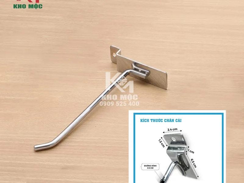 Móc Treo Đồ Đơn Cài Tấm Gỗ 20cm BẰNG INOX