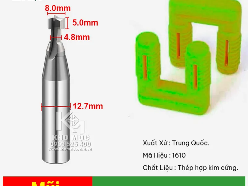 Mũi Router Chốt U nhựa xanh