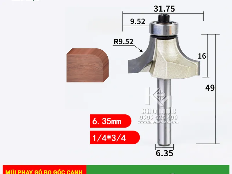 MŨI PHAY GỖ BO GÓC CẠNH