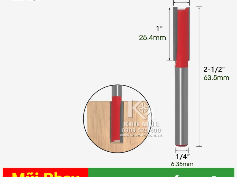 MŨI PHAY GỖ THẲNG - KHÔNG ĐẠN