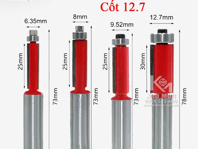 Mũi Phay Có Đạn Thẳng Đầu Bi 