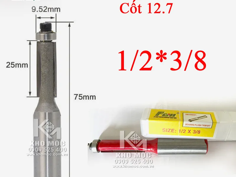 Mũi Phay Có Đạn Thẳng Đầu Bi 