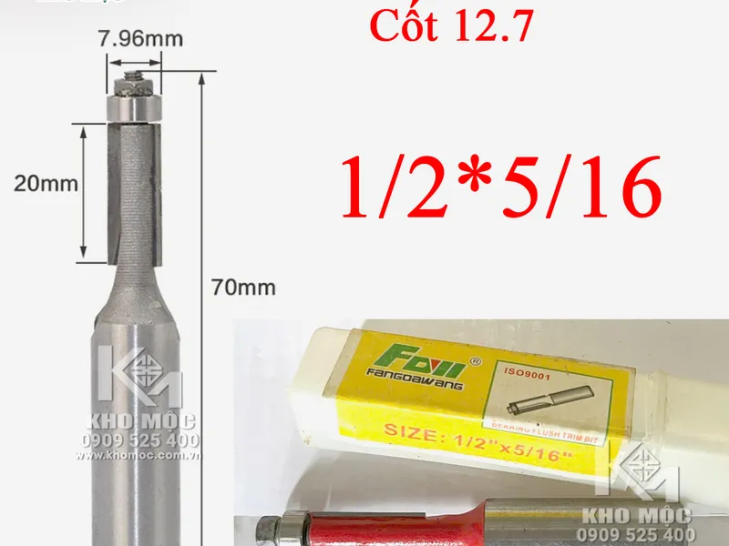 Mũi Phay Có Đạn Thẳng Đầu Bi 