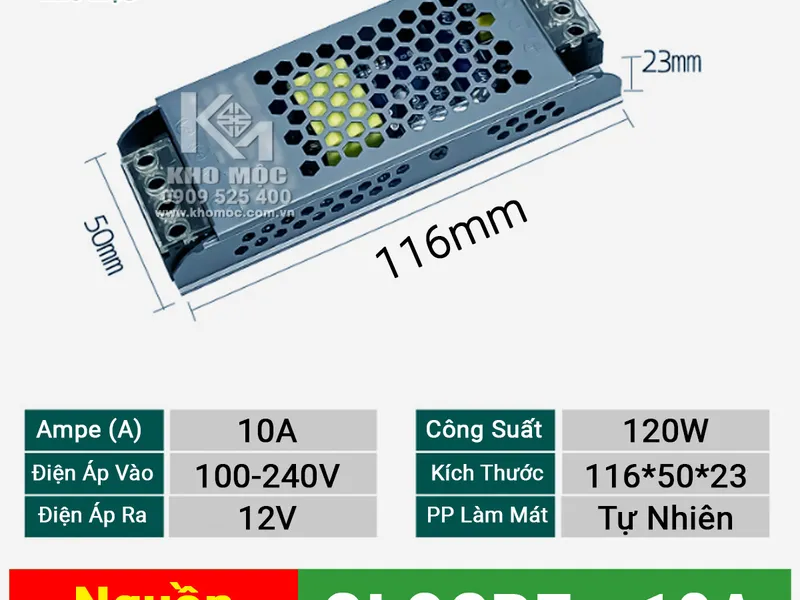 Nguồn Tổ Ong 10A / 12V / 120W 