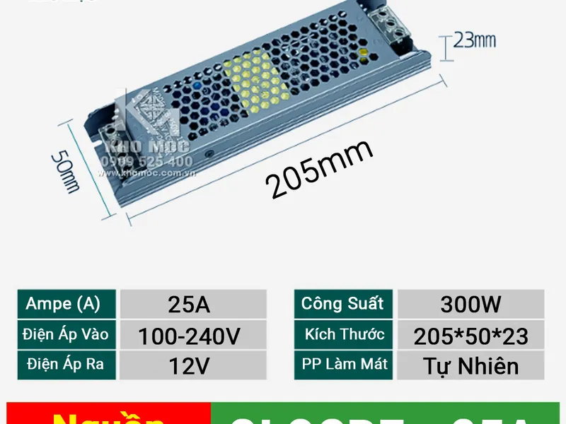 Nguồn tổ ong 25A / 12V / 300W