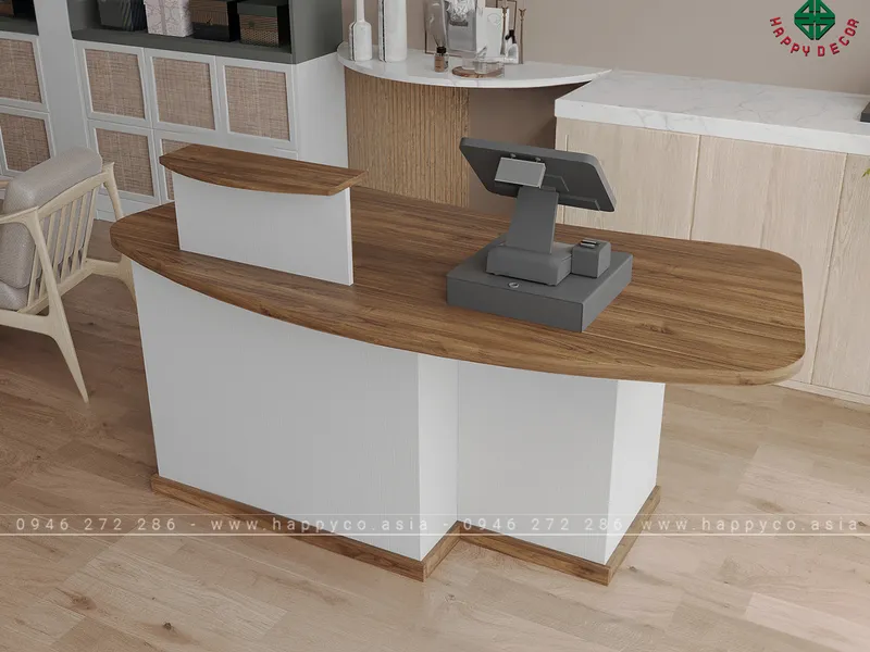 Mẫu quầy lễ tân nhỏ đẹp BQ6811