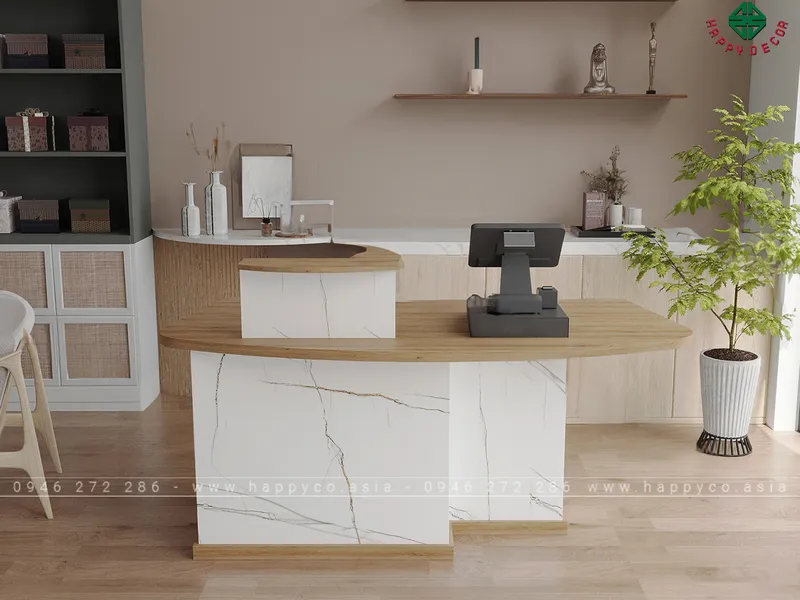 Mẫu quầy lễ tân nhỏ đẹp BQ6811