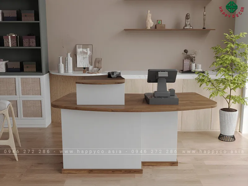 Mẫu quầy lễ tân nhỏ đẹp BQ6811