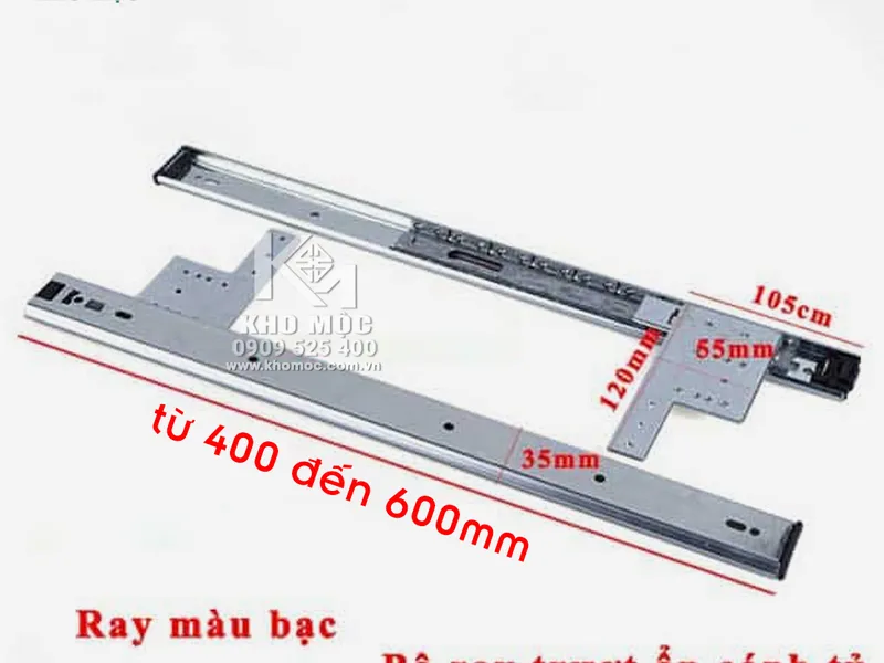 RAY TRƯỢT BI GIẤU CÁNH BẢN 35 (Không Bao Gồm Bản Lề)