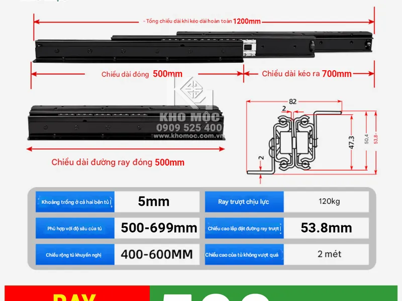 Ray Cầu Thang Màu Đen