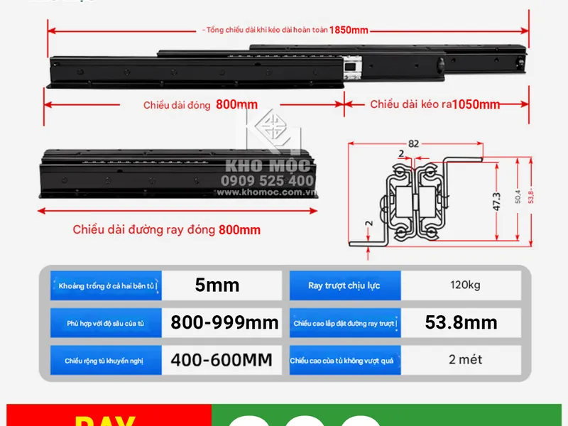 Ray Cầu Thang Màu Đen