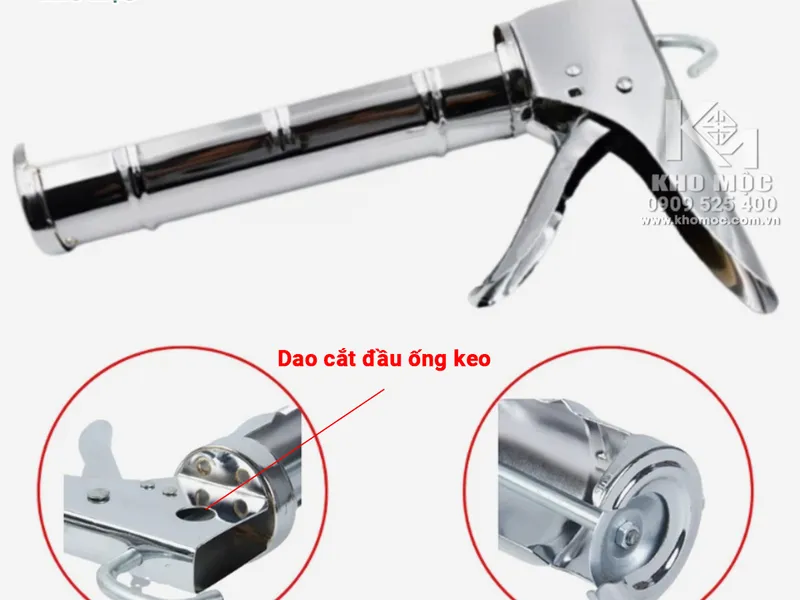 Súng Silicon INOX Hàng Loại Dày Cao Cấp Có Đầu Cắt Ống Keo