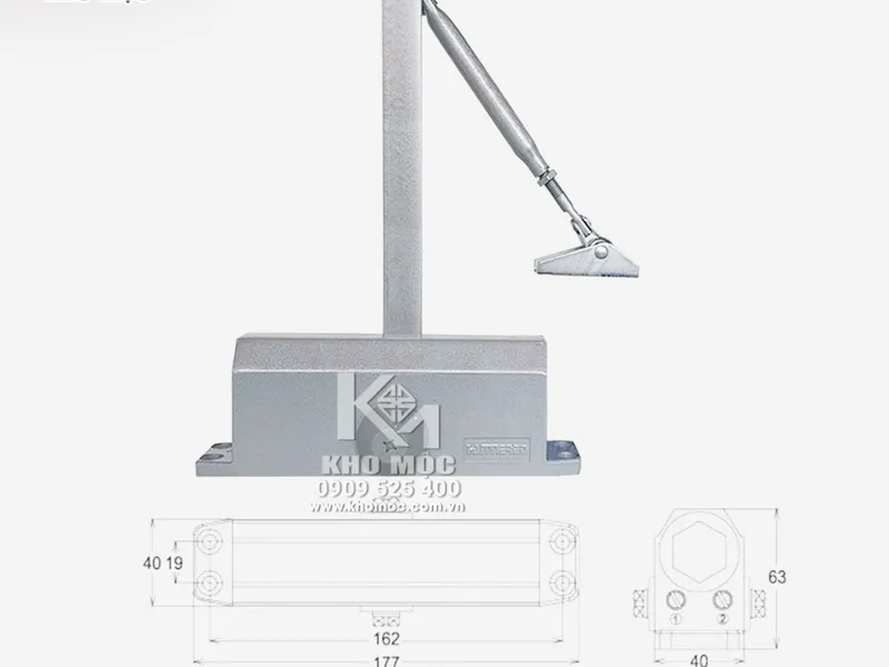 TAY ĐẨY HƠI XÁM SƠN (40-65 KG) HMR 602GR KHÔNG DỪNG