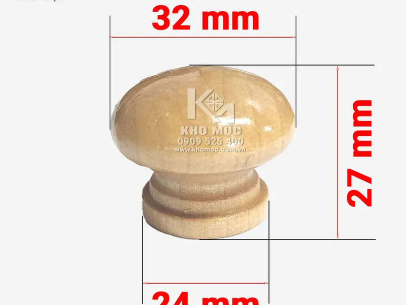 Tay Nắm Tròn Gỗ - Bịch 5 Cái