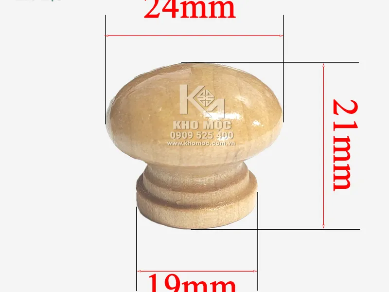 Tay Nắm Tròn Gỗ - Bịch 5 Cái