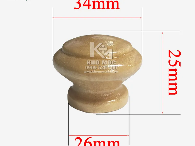 Tay Nắm Tròn Gỗ - Bịch 5 Cái