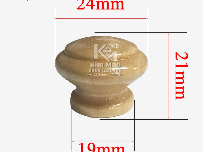 Tay Nắm Tròn Gỗ - Bịch 5 Cái