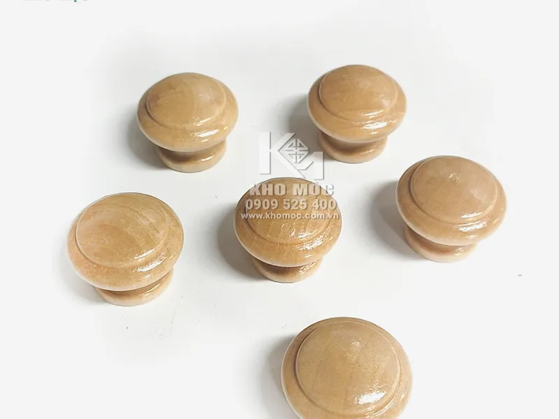 Tay Nắm Tròn Gỗ - Bịch 5 Cái