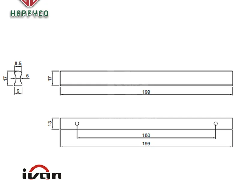 Tay nắm PE 09613 IVAN SC Crom mờ ( giống tay nắm PE )