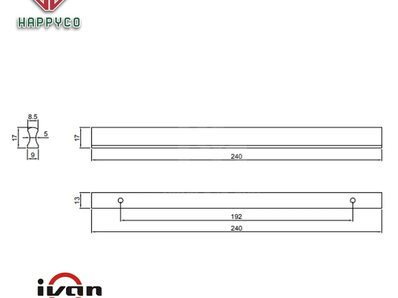 Tay nắm PE 09613 IVAN SC Crom mờ ( giống tay nắm PE )