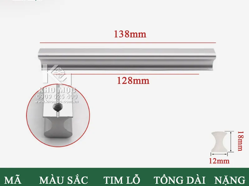 Tay Nắm PE Nhôm Mờ