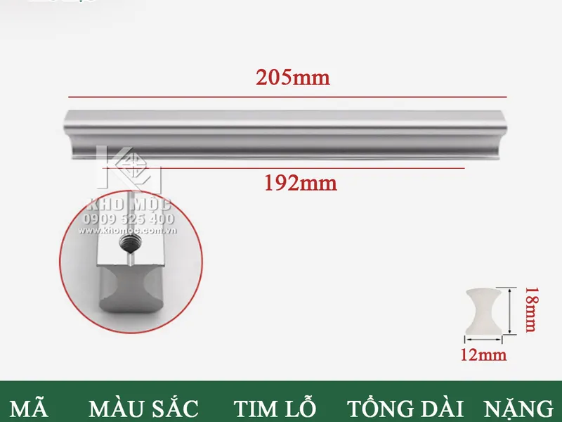 Tay Nắm PE Nhôm Mờ