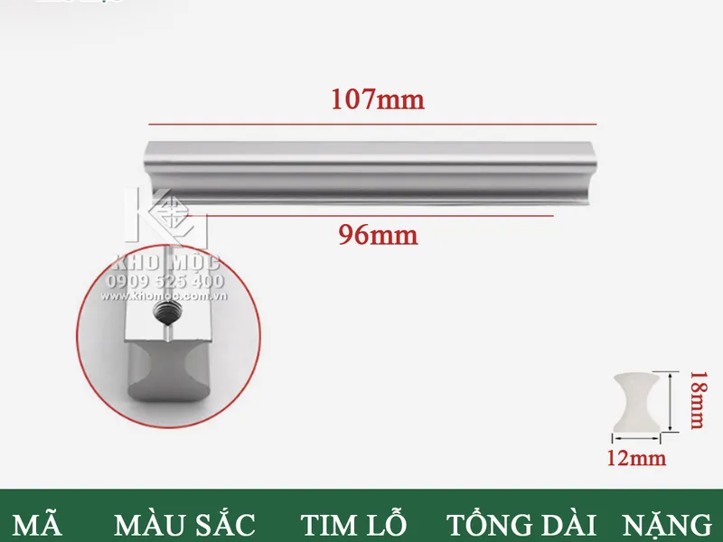 Tay Nắm PE Nhôm Mờ