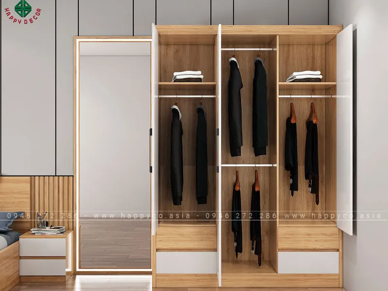 Tủ quần áo 3 buồng TA6804