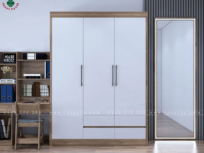 Tủ quần áo 3 cánh đẹp TA6806