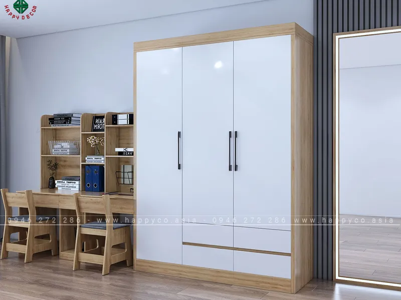 Tủ quần áo 3 cánh đẹp TA6822
