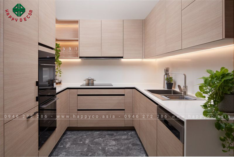 Tủ bếp melamine đẹp - mẫu 13