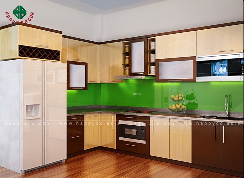 Tủ bếp melamine đẹp - mẫu 16