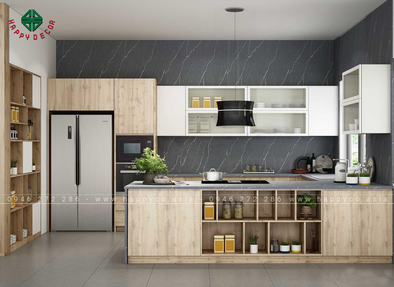 Tủ bếp melamine đẹp - mẫu 31