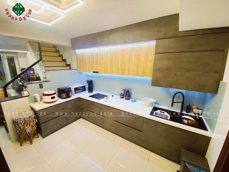 Tủ bếp melamine đẹp - mẫu 19