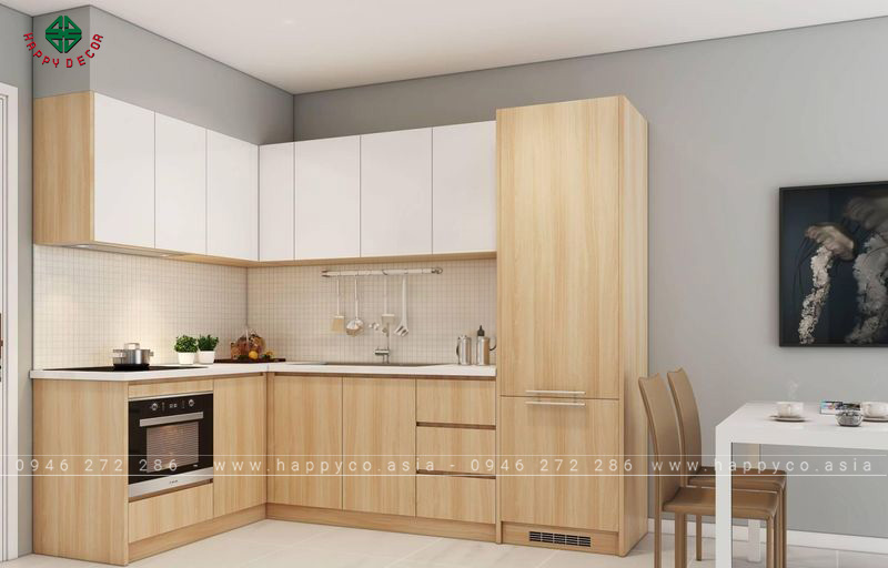 Tủ bếp melamine đẹp - mẫu 06