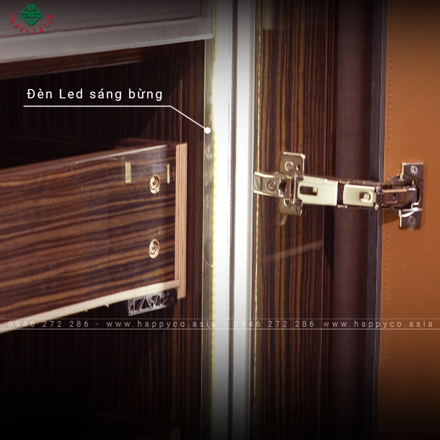 Tủ cánh kính đẹp hiện đại do Happy Decor thiết kế và thi công