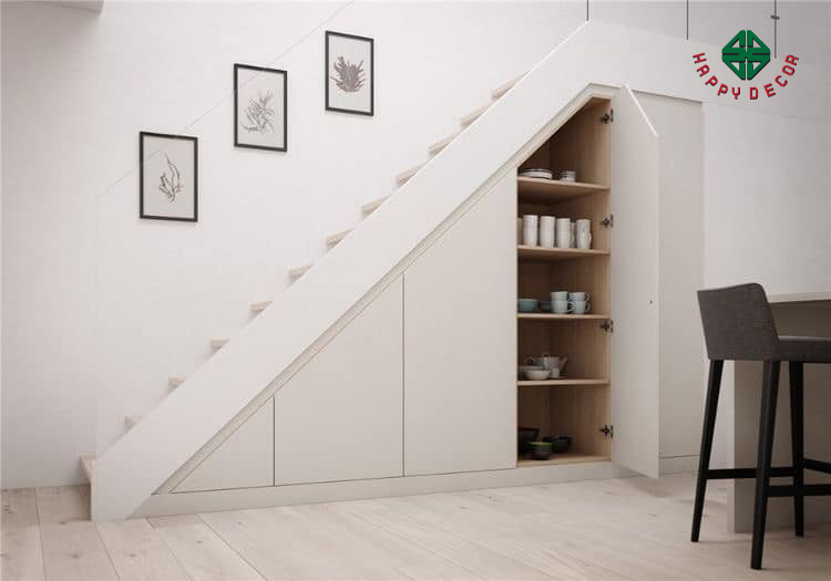 mẫu cầu thang gỗ công nghiệp tinh tế bắt mắt