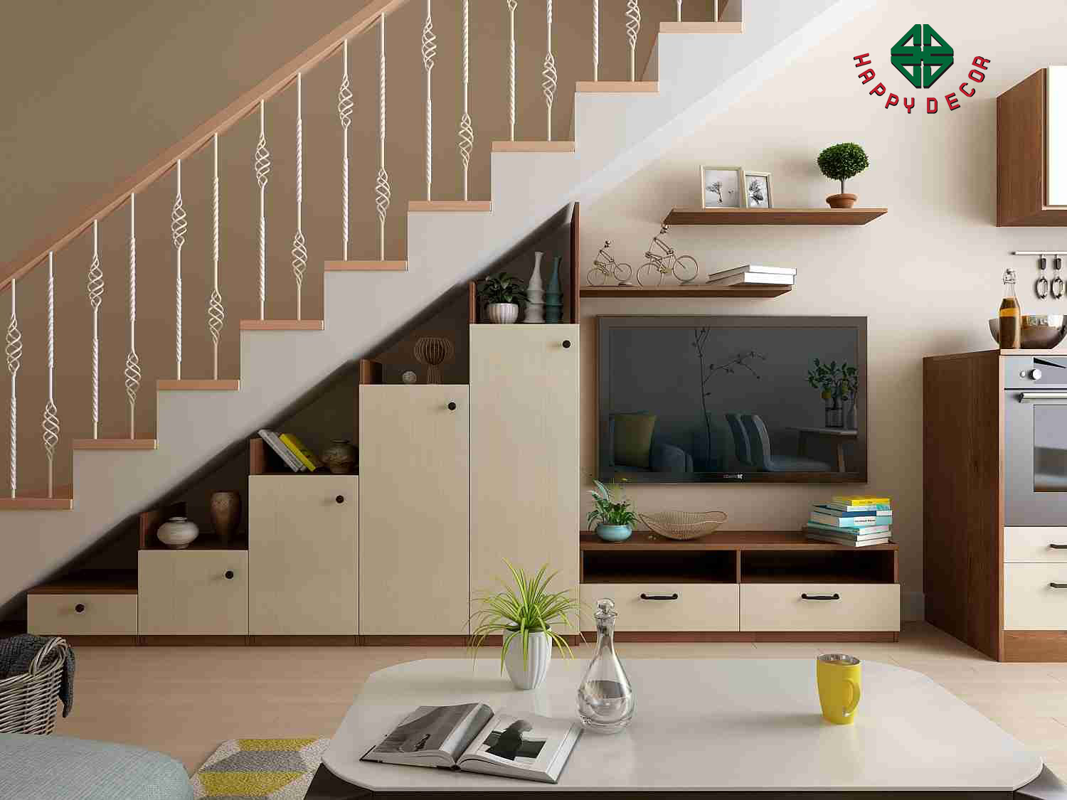 mẫu cầu thang gỗ công nghiệp tinh tế bắt mắt