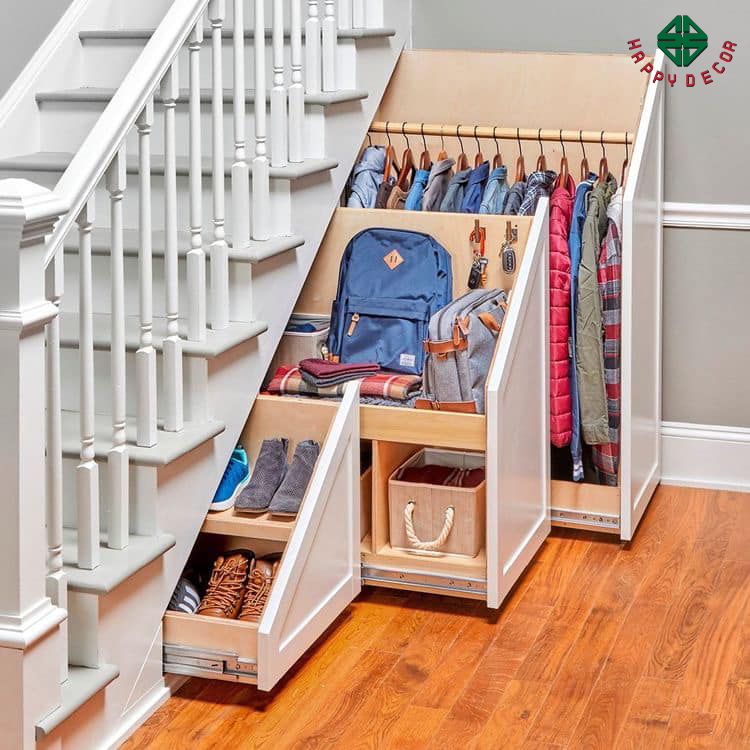 mẫu cầu thang gỗ công nghiệp tinh tế bắt mắt