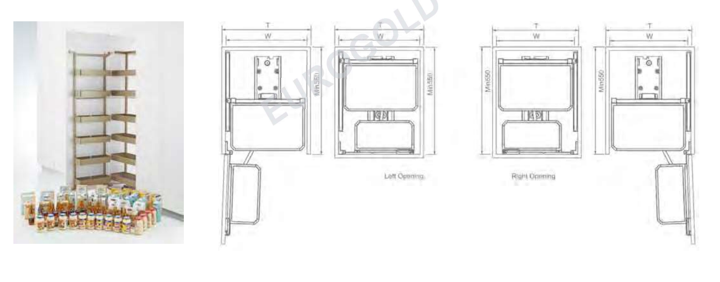 TỦ KHO 6 TẦNG CÁNH MỞ EUROGOLD EUM6L450