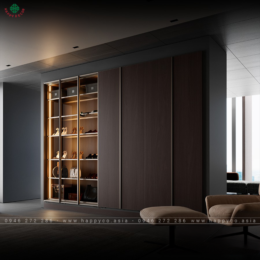 Tủ quần áo âm tường hiện đại 2024 - Mẫu 04