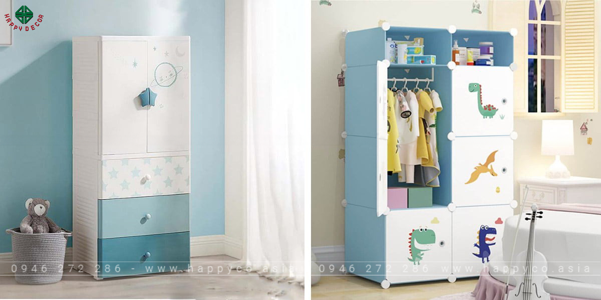 Tủ quần áo nhựa cho bé trai - Mẫu 01
