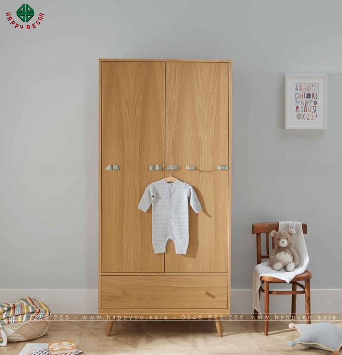 Mẫu tủ quần áo trẻ em bằng gỗ đẹp, bền, nhỏ gọn