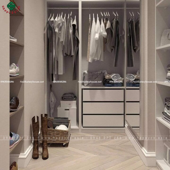 Tủ quần áo trẻ em bằng gỗ tự nhiên- Mẫu 02