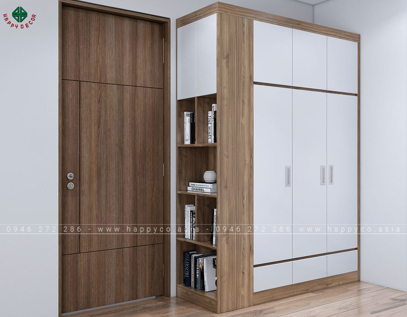 Tủ quần áo kết hợp tủ sách tiện lợi ngăn nắp TA6823