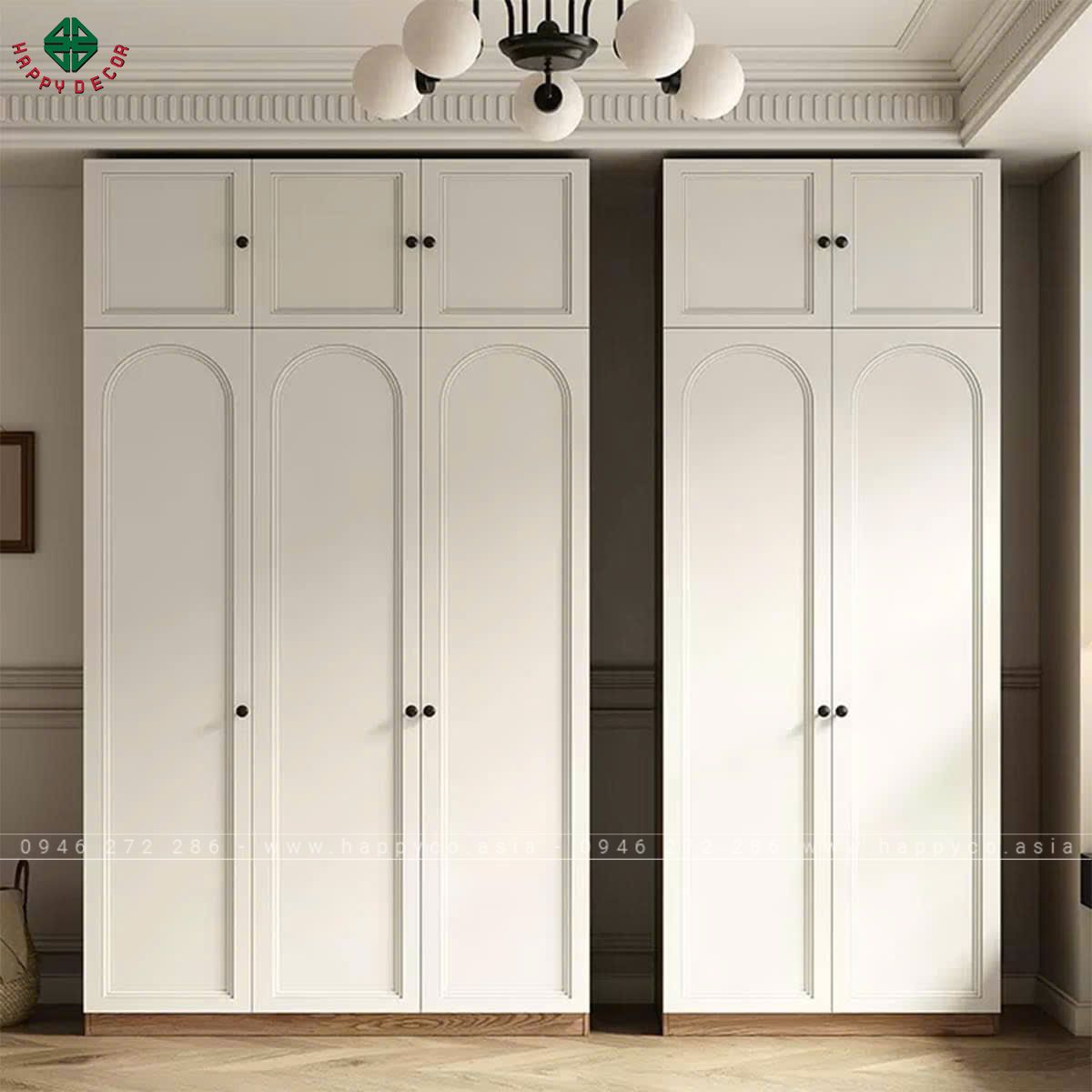 Tủ quần áo đều có thể được thiết kế theo kích thước và phong cách riêng biệt theo yêu cầu của khách hàng