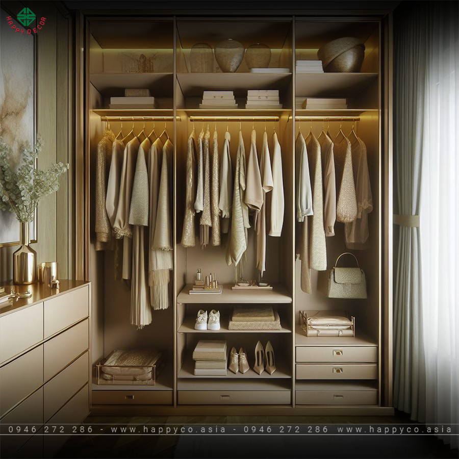 Thi công tủ quần áo Biên Hòa - Mẫu 05