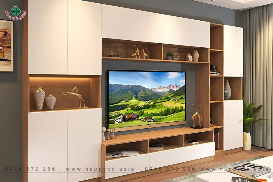 Tủ tivi gỗ công nghiệp phù hợp với nhiều phong cách nội thất Tủ tivi gỗ công nghiệp phù hợp với nhiều phong cách nội thất
